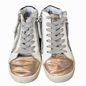 Dolce Vita High-Top Sneakers – White & Rose Gold – Women’s 6